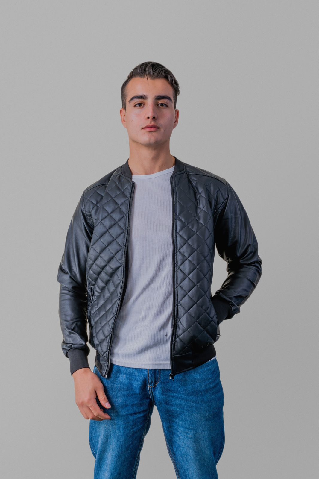 Chaqueta de Cuero Textil con Forro Térmico ML-T37